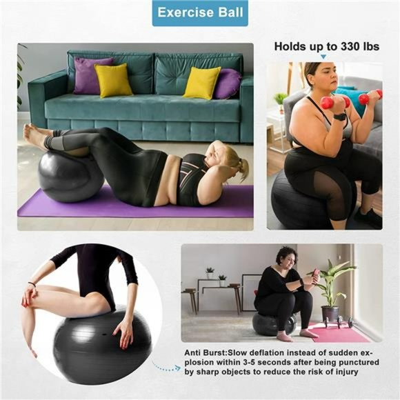 Exercise Ball Yoga Ball, Thick Anti-Slip Pilates Ball, Anti-Burst Fitness Ball - Picture 7 of 7